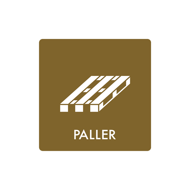Skilt Affald Paller