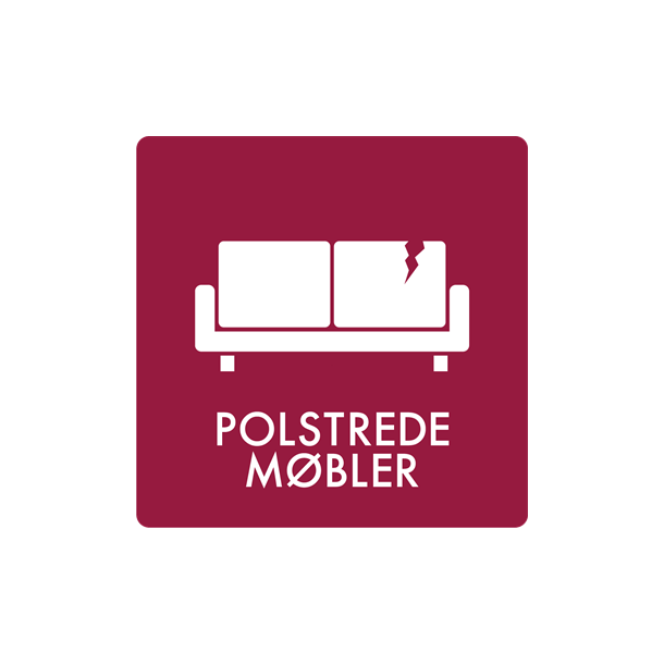 Skilt Affald Polstrede m�bler