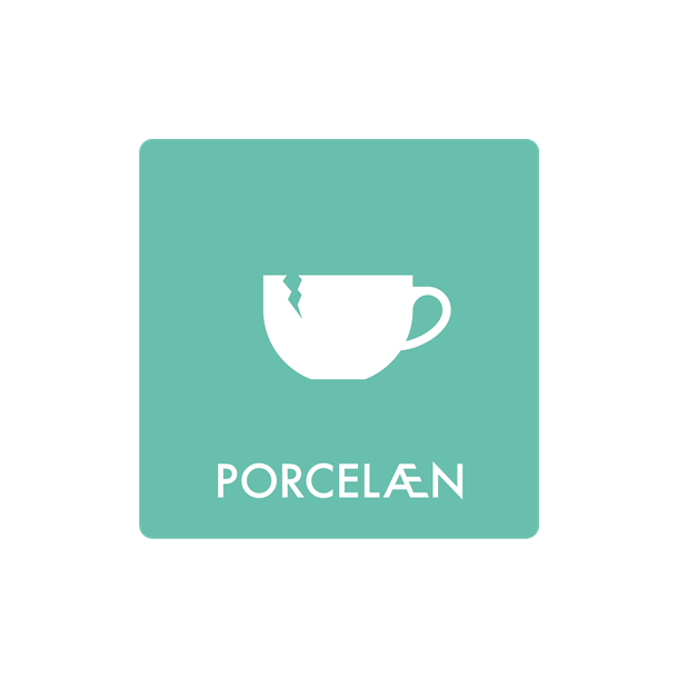 Skilt Affald Porcel�n