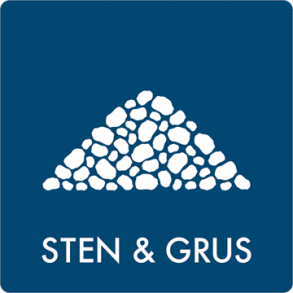 Skilt Affald Sten og grus