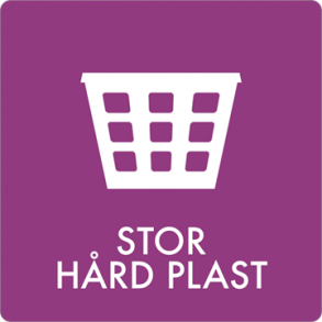 Skilt Affald Stor hrd plast