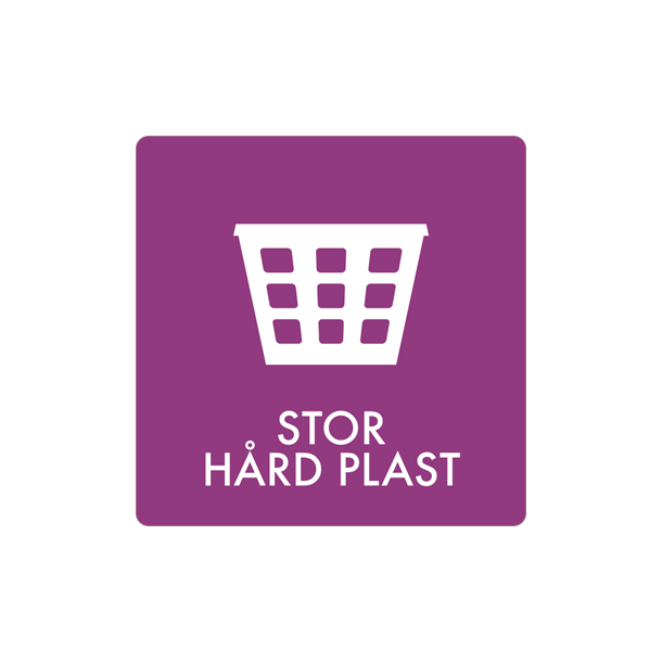 Skilt Affald Stor h�rd plast