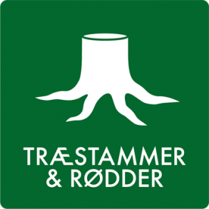 Skilt Affald Trstammer og rdder