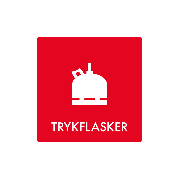 Skilt Affald Trykflasker min. 10 stk