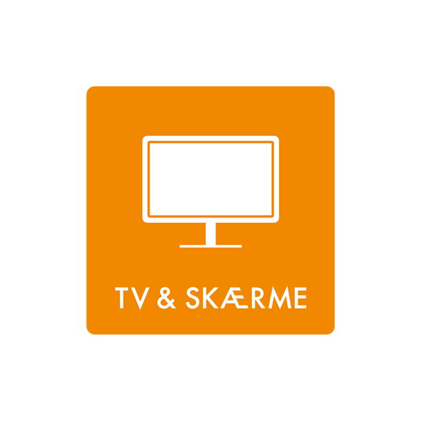Skilt Affald TV og sk�rme min. 10 stk