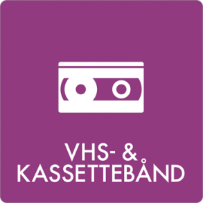 Skilt Affald VHS- & kassettebnd