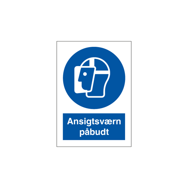 Skilt P�budsskilt Ansigtsv�rn p�budt