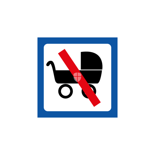 Skilt Piktogrammer Barnevogn forbudt symbol