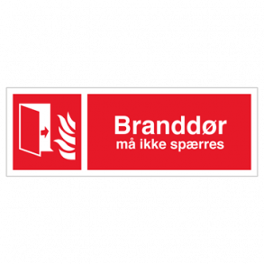 Skilt Brand Branddr m ikke sprres
