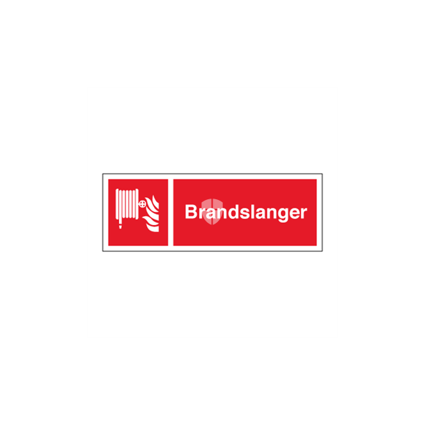 Skilt Brand Brandslanger aflangt med tekst