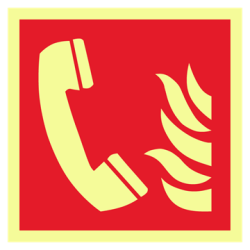 Skilt Brand Brandtelefon og ndtelefon