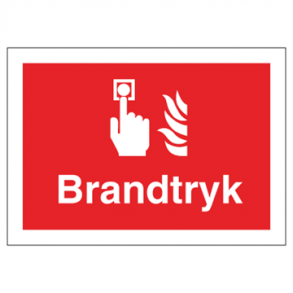Skilt Brandskilt Brandtryk brandalarm alarmtryk