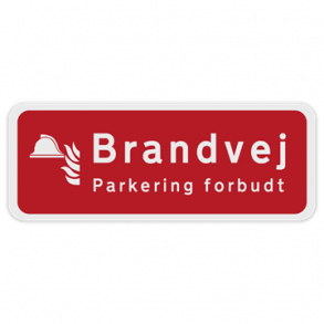 Skilt Brand Brandvej Parkering Forbudt 40 x 125 cm 2 mm refleks aluminium
