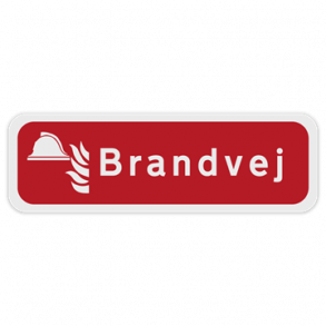Skilt Brand udendrs i flere varianter Brandvej