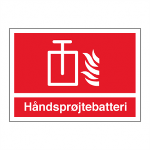 Skilt Brandskilt Hndsprjtebatteri 