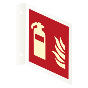 Skilt Brand Efterlysende L-skilt Ildslukker uden tekst