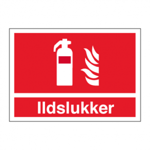 Skilt Brandskilt ildslukker skilt med tekst