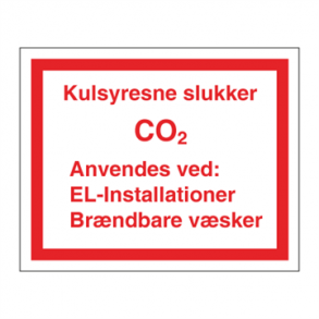 Skilt Brand Kulsyresneslukker 
