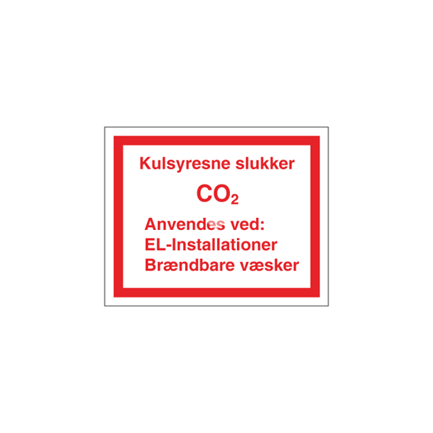 Skilt Brand Kulsyresneslukker 