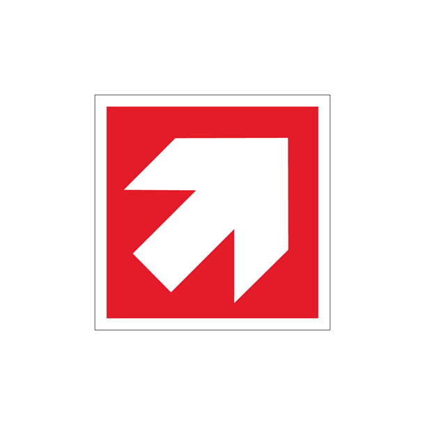 Skilt Brand skr� Retningspil 