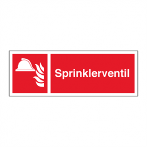 Skilt Brand aflangt Sprinklerventil