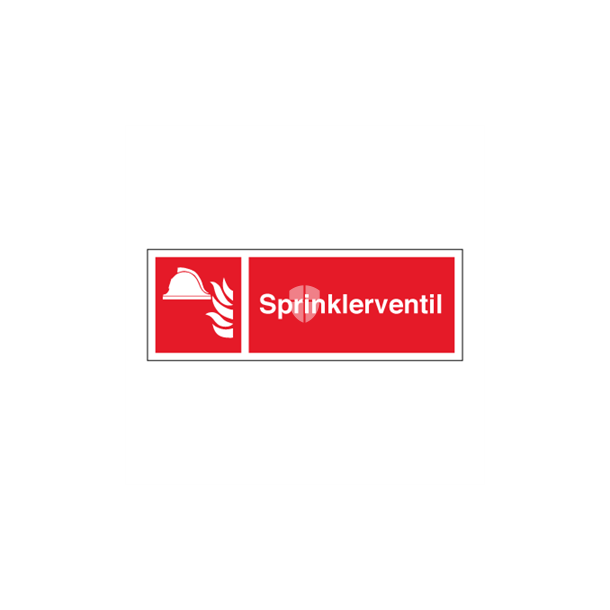 Skilt Brand aflangt Sprinklerventil