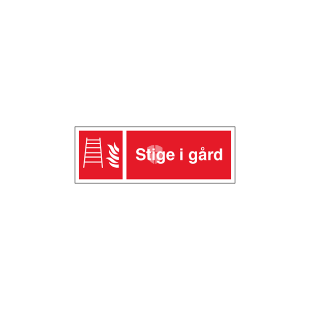 Skilt Brand aflangt Stige i grd 