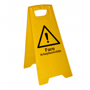 Skilt Fritstende Advarsel Fare Arbejdsomrde 