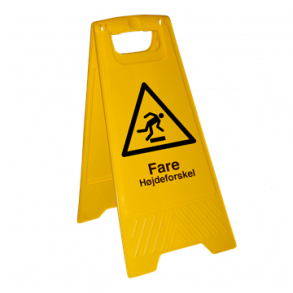 Skilt Fritstende Advarsel Fare Hjdeforskel