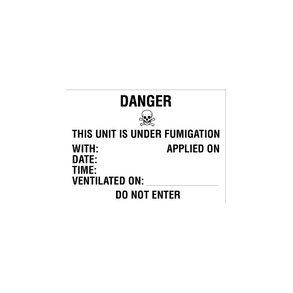 Skilt Faremrkat Danger this unit is under fumigation
