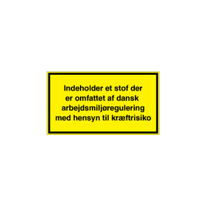 Skilt Faremrkat Indeholder et stof...krftrisiko advarselsskilt