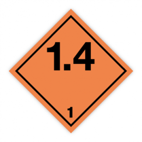 Skilt Fareseddel Explosives kl. 1.4