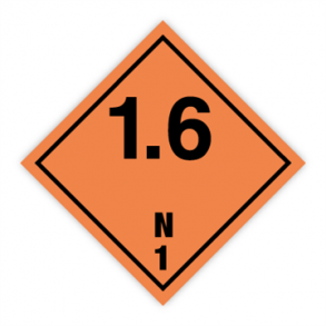 Skilt Fareseddel Explosives kl. 1.6 N