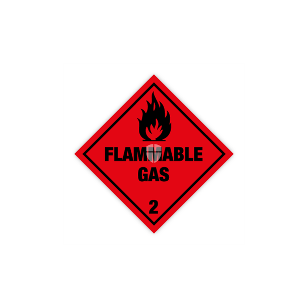 Skilt Fareseddel Flammable Gas kl. 2 