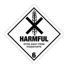 Skilt Fareseddel Non-flammable Harmful kl. 6.1