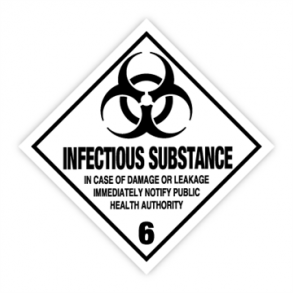 Skilt Fareseddel Infectious substance kl. 6