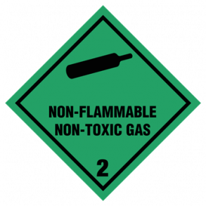 Skilt Fareseddel Non-flammable Non-toxic gas kl. 2 