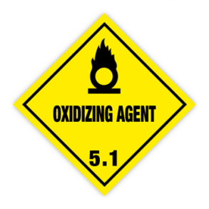 Skilt Fareseddel Oxidizing agent kl. 5.1