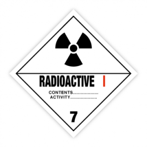 Skilt Fareseddel Radioactive kl. 7
