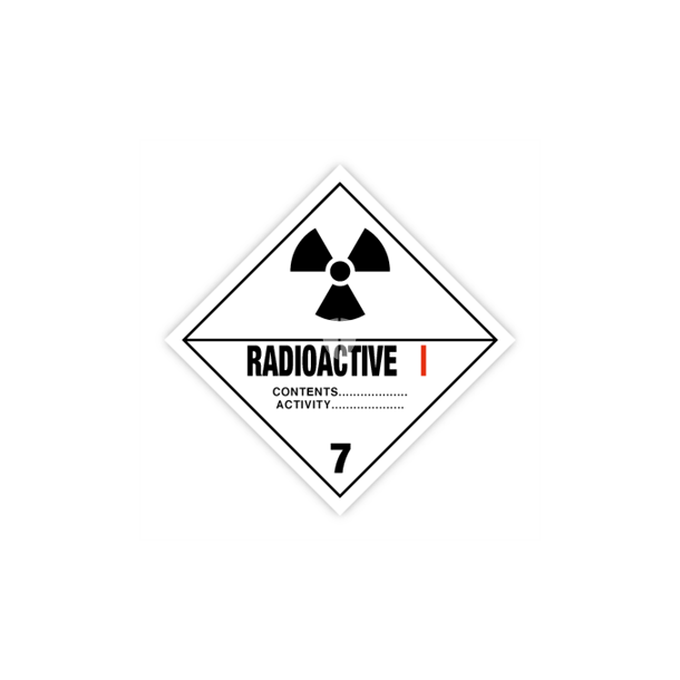 Skilt Fareseddel Radioactive kl. 7