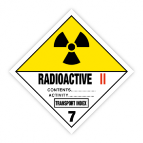 Skilt Fareseddel Radioactive kl. 7.2