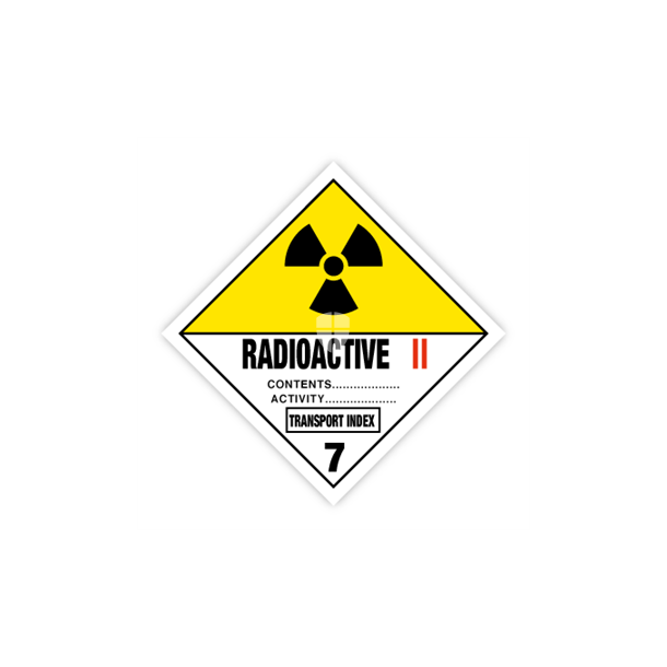 Skilt Fareseddel Radioactive kl. 7.2