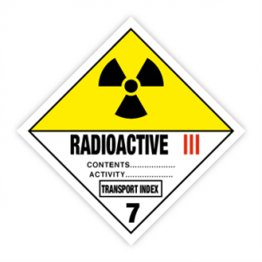 Skilt Fareseddel Radioactive kl. 7.3