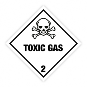 Skilt Fareseddel Toxic gas kl. 2