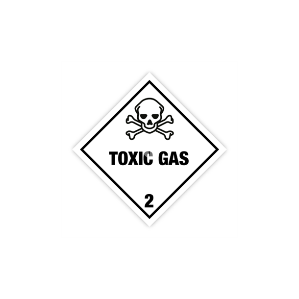 Skilt Fareseddel Toxic gas kl. 2