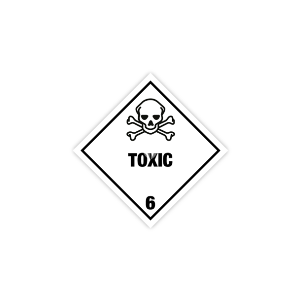 Skilt Fareseddel Toxic/poison kl. 6