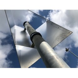 Skilt Flugtvejsskilt 3-sidet Samlingspunktskilt til montering p stander