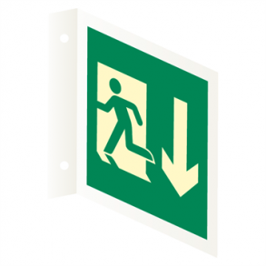 Skilt Flugtvejsskilt Efterlysende L-skilt Flugtvejsdr nedad