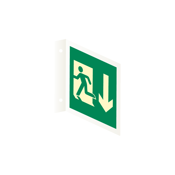 Skilt Flugtvejsskilt Efterlysende L-skilt Flugtvejsd�r nedad