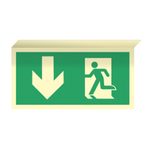 Skilt Flugtvejsskilt til loftmontage Ndudgang ned